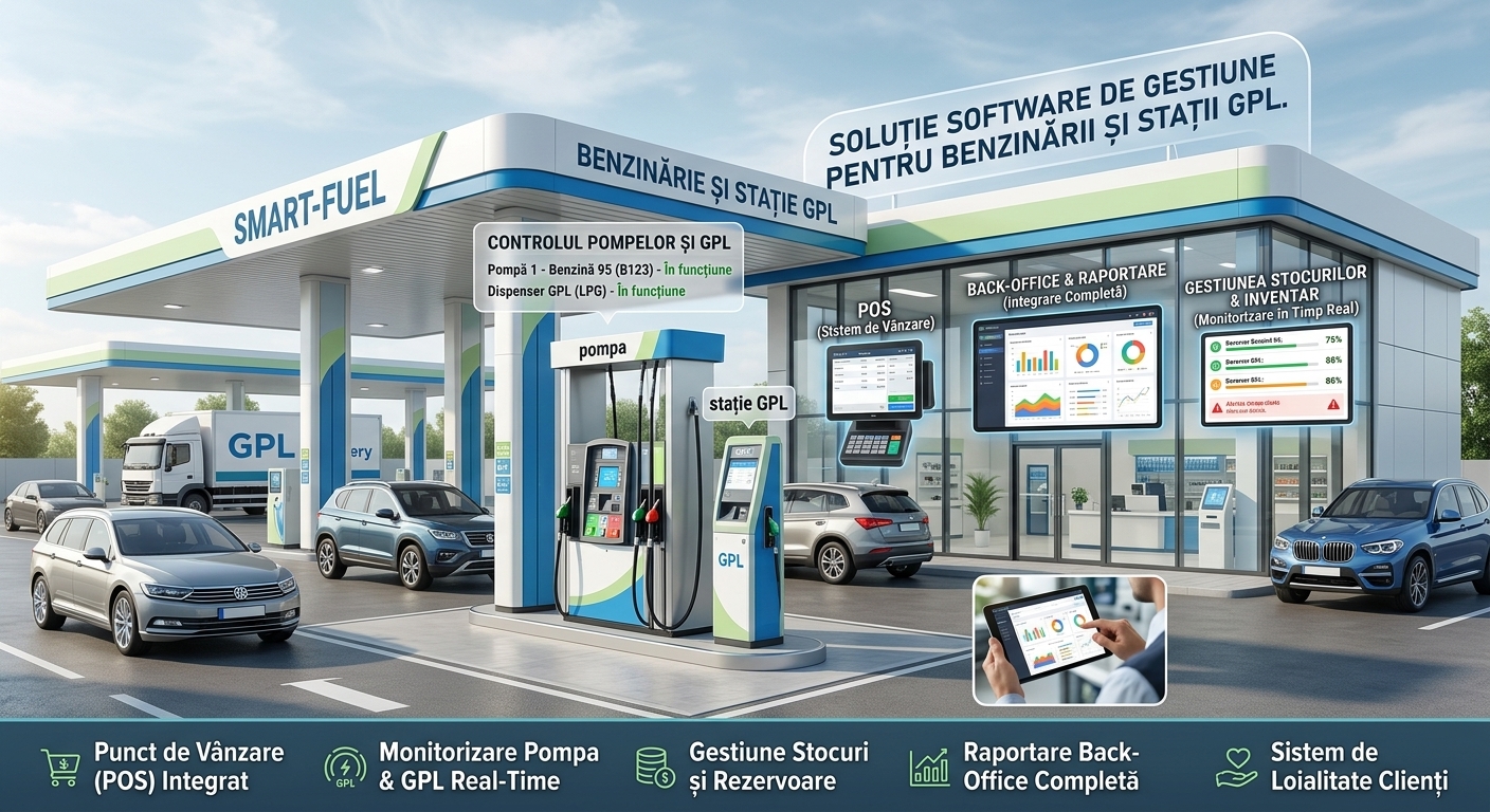 Benzinărie care folosește software-ul de gestiune CitySoft